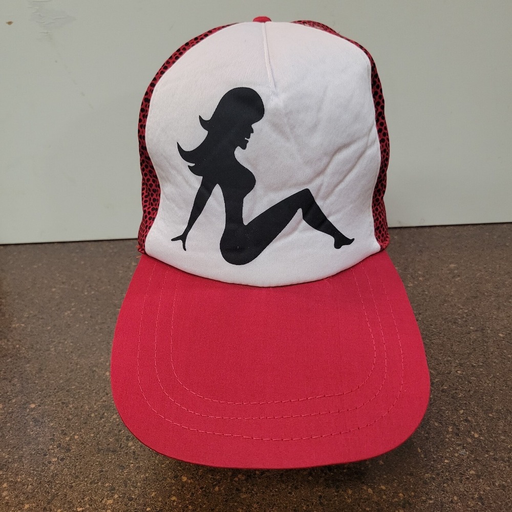 Elope Sexy Mud Flap Patched Baseball Cap Hat Women Red White Polka Dots Snapback